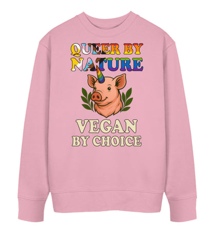 Cotton Pink Sweatshirt Pig Queercorn – Queer by nature, Vegan by choice - Vegayn