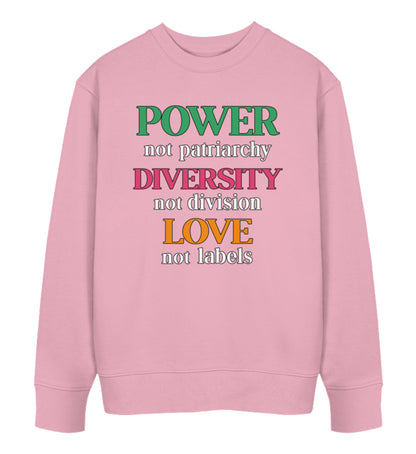 Cotton Pink Sweatshirt – Power, not patriarchy... - Vegayn
