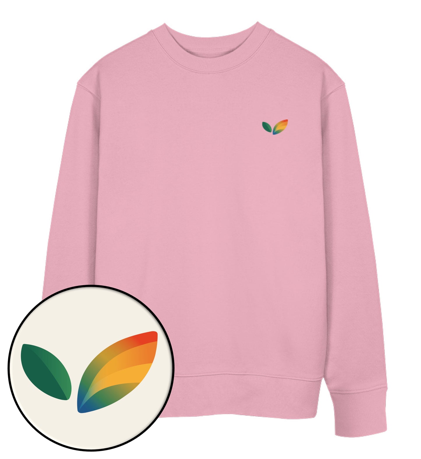 Cotton Pink Sweatshirt – Vegayn Queer Little Leaf - Vegayn