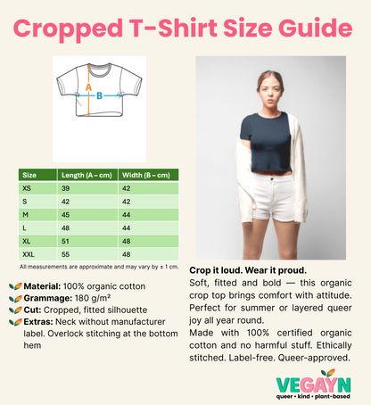 Cropped T-Shirt Size Guide - Vegayn