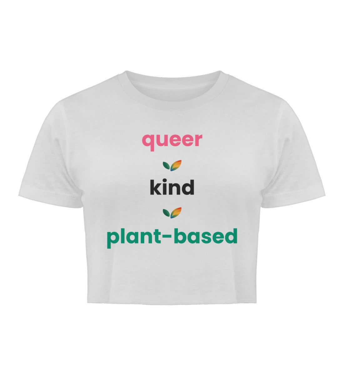 White Cropped T-Shirt – queer • kind • plant-based - Vegayn