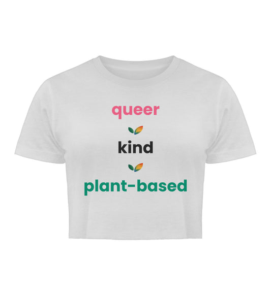 White Cropped T-Shirt – queer • kind • plant-based - Vegayn