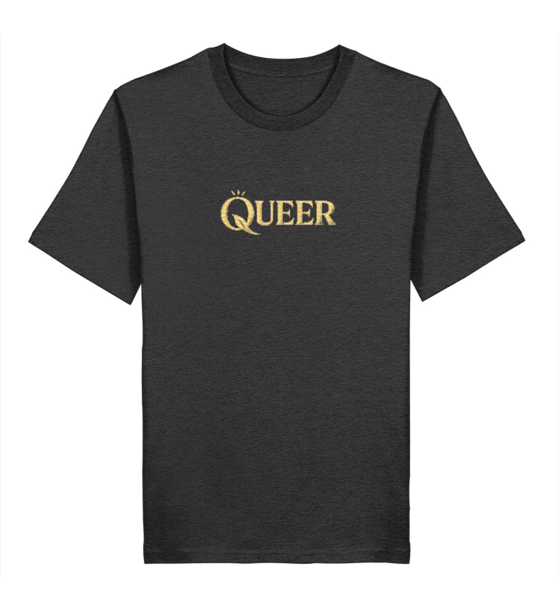 Dark Heather Grey Classic T-Shirt Embroidery – Queer - Vegayn