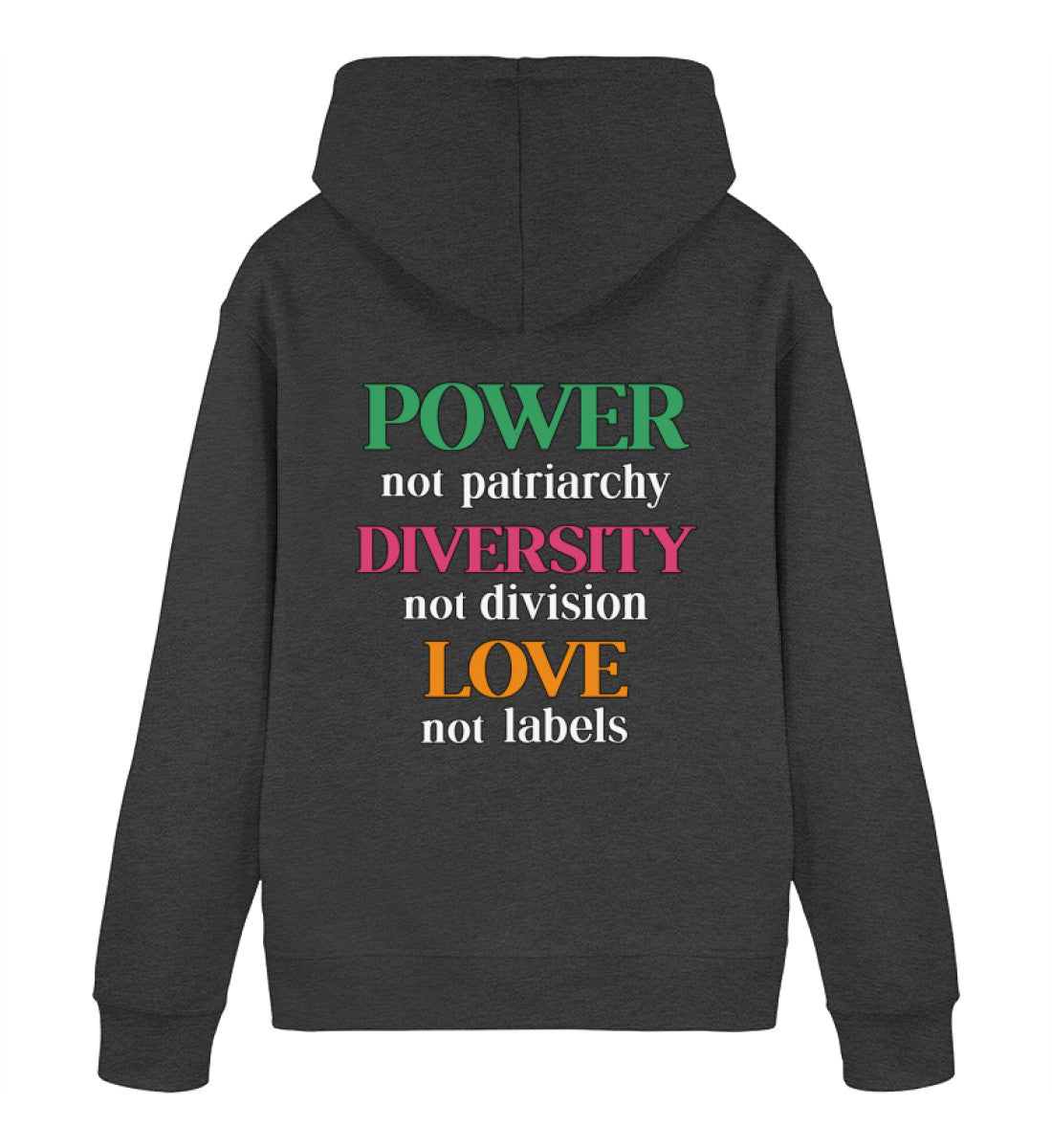 Dark Heather Grey Hoodie – Power, not patriarchy... - Vegayn