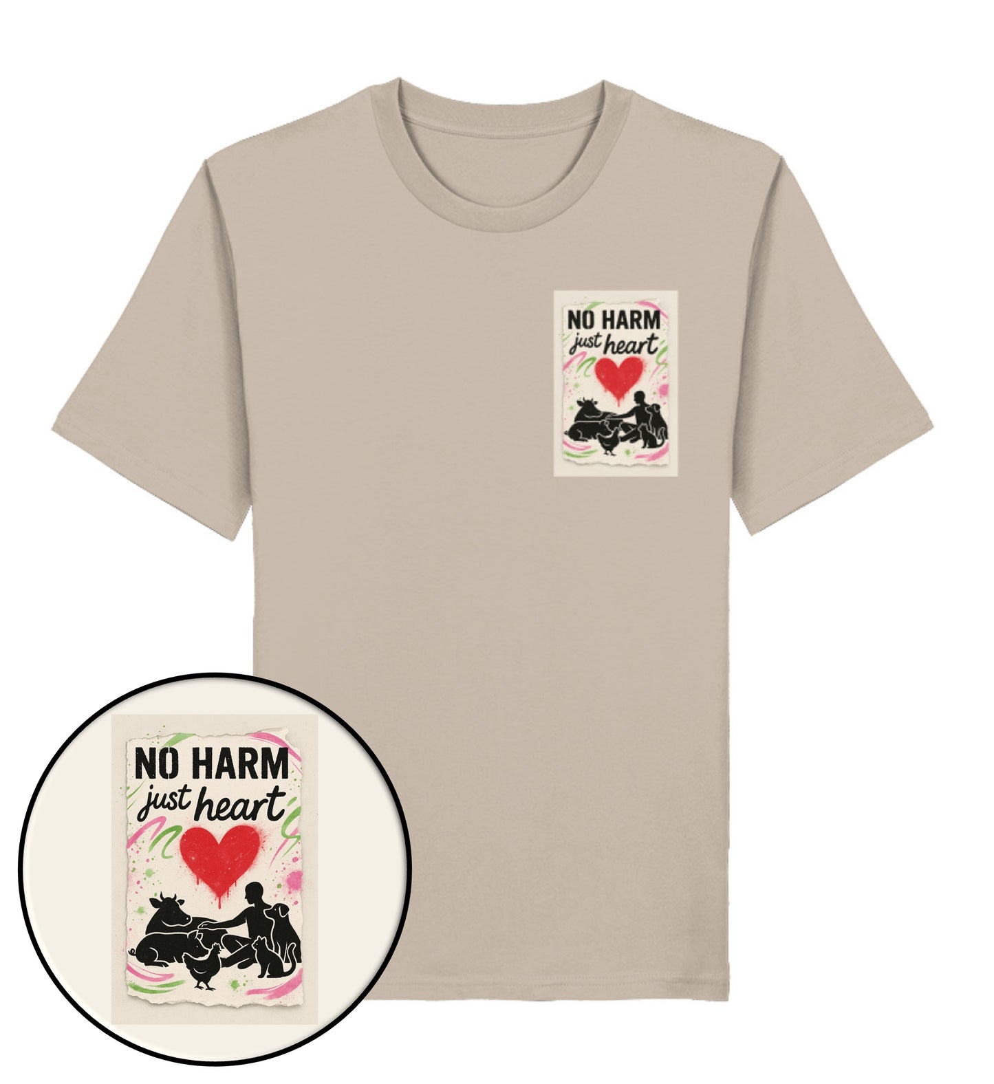 Desert Dust Classic T-Shirt – No harm, just heart - Vegayn
