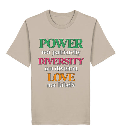 Desert Dust Classic T-Shirt – Power, not patriarchy – Diversity, not division – Love, not labels - Vegayn