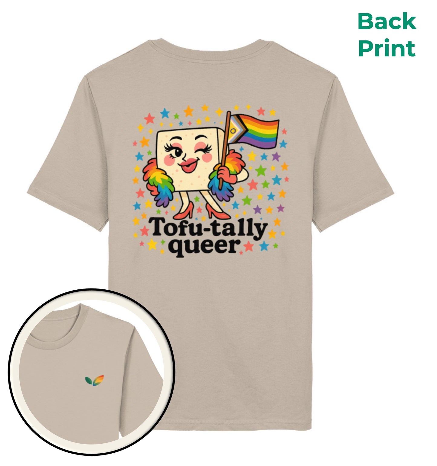 Desert Dust Classic T-Shirt – Tofu-tally queer with boa - Vegayn