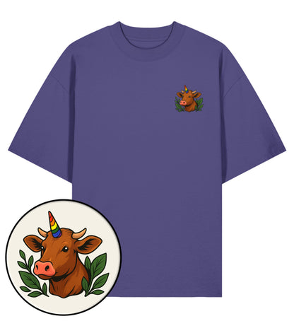 Dusk Oversized T-Shirt – Cow Queercorn - Vegayn