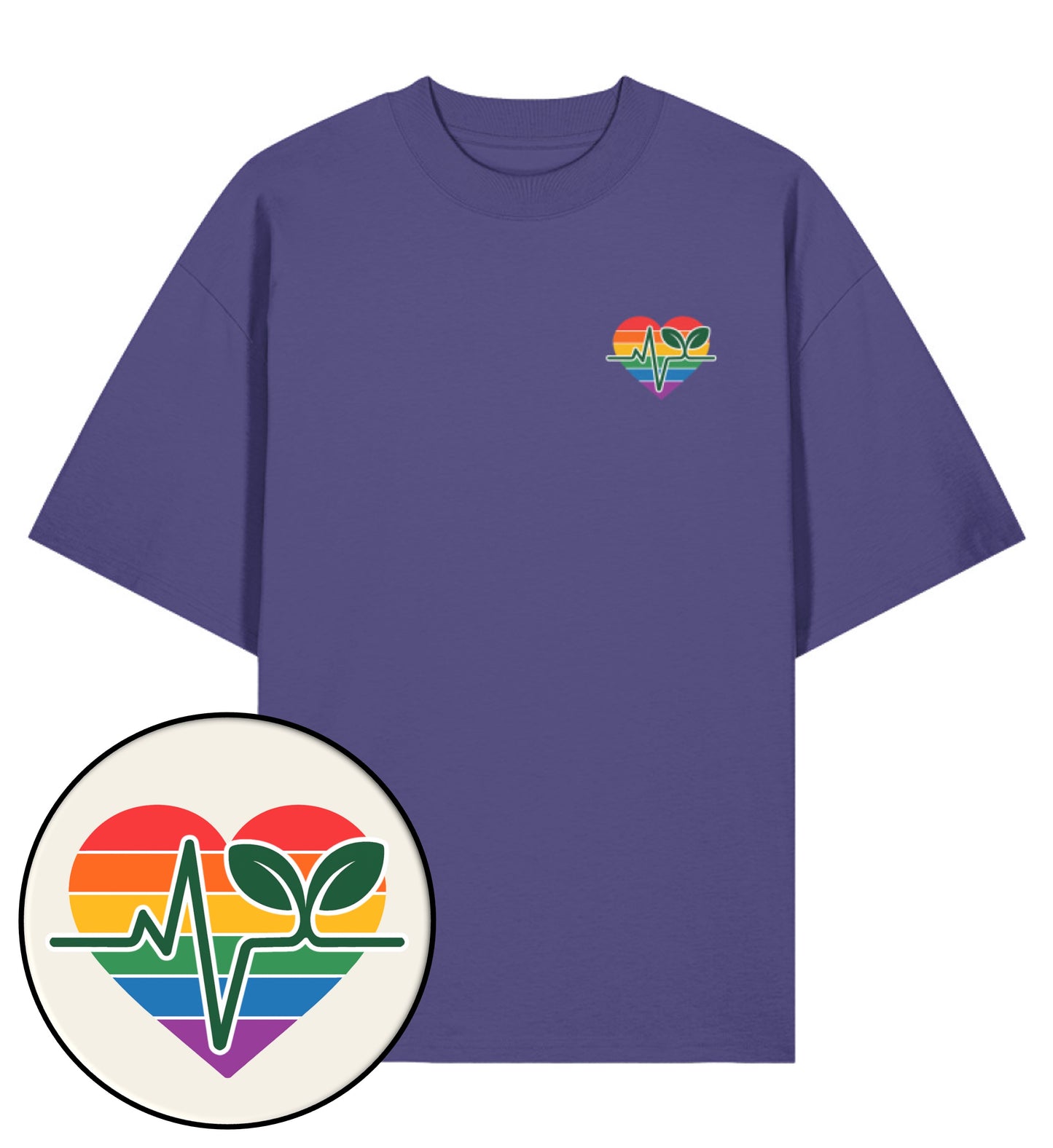Dusk Oversized T-Shirt – Queer-Vegan ECG - Vegayn