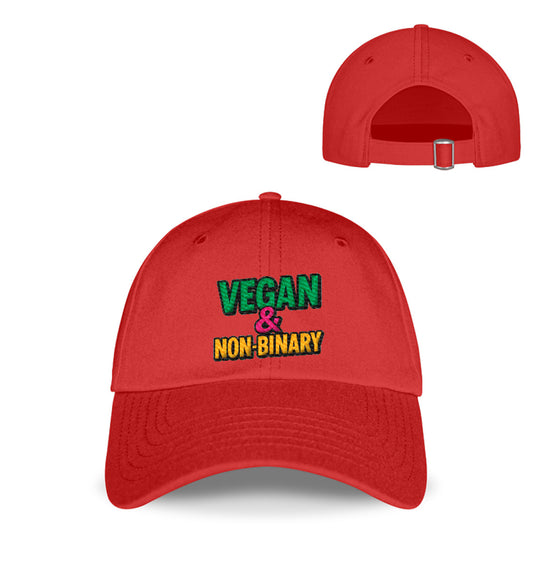 Fire Red Cap Embroidery – Vegan & Non-Binary - Vegayn