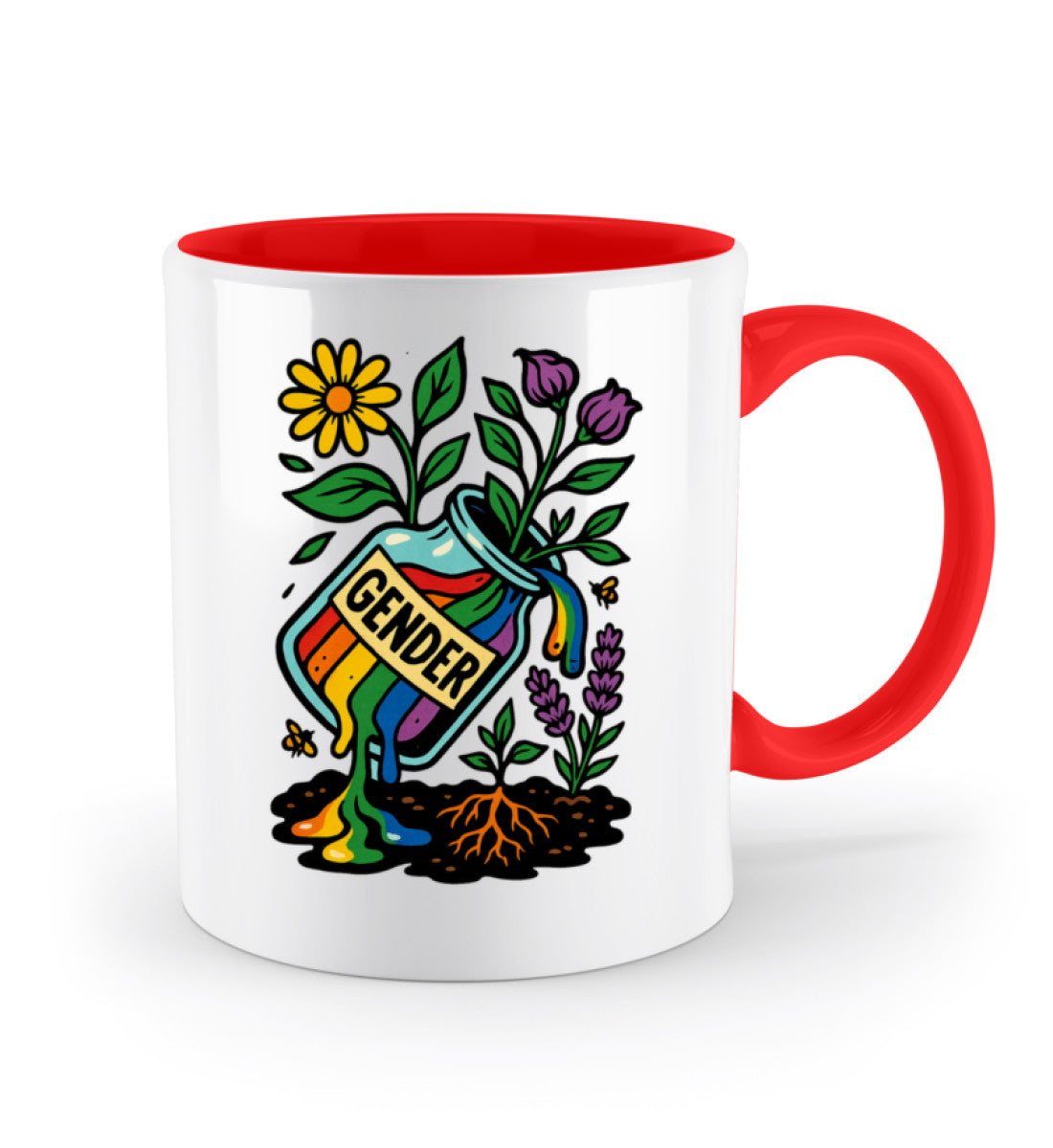 Fire Red Two-coloured Mug – Gender - Vegayn