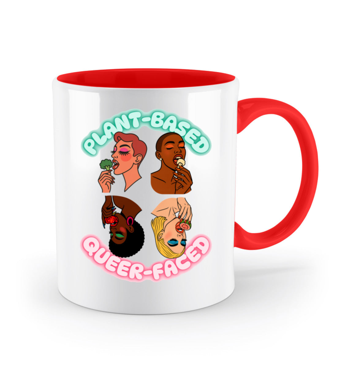 Fire Red Two-coloured Mug – Plant-based, Queer-faced - Vegayn
