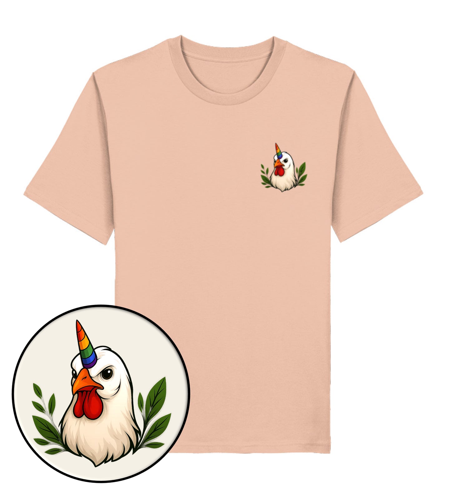 Fraiche Peche Classic T-Shirt– Chicken Queercorn - Vegayn