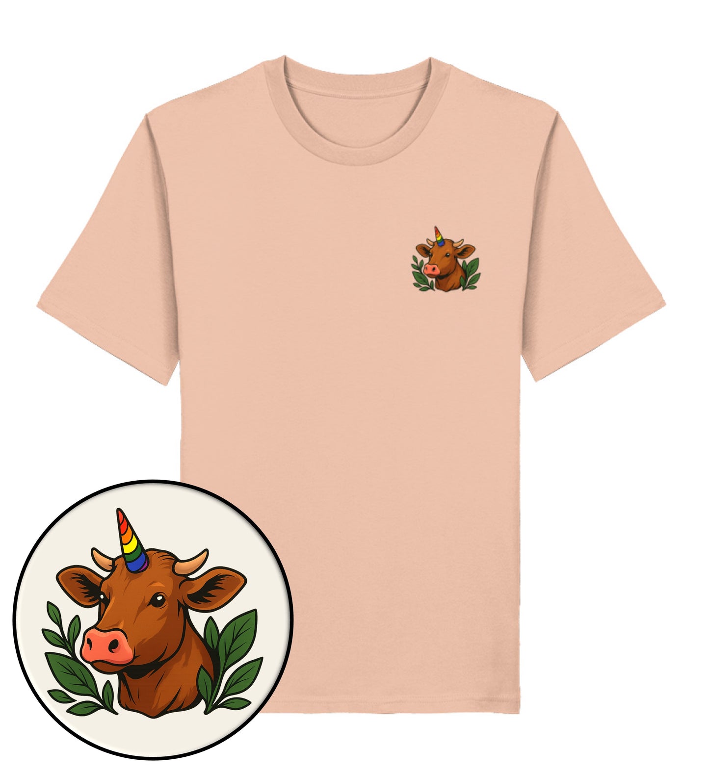 Fraiche Peche Classic T-Shirt – Cow Queercorn - Vegayn