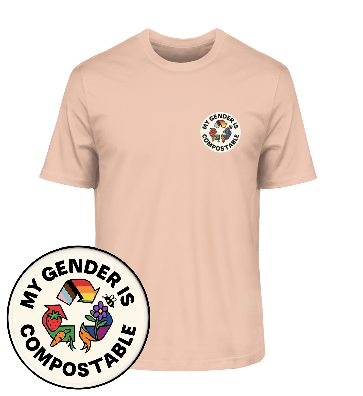 Fraiche Peche Classic T-Shirt – My gender is compostable - Vegayn