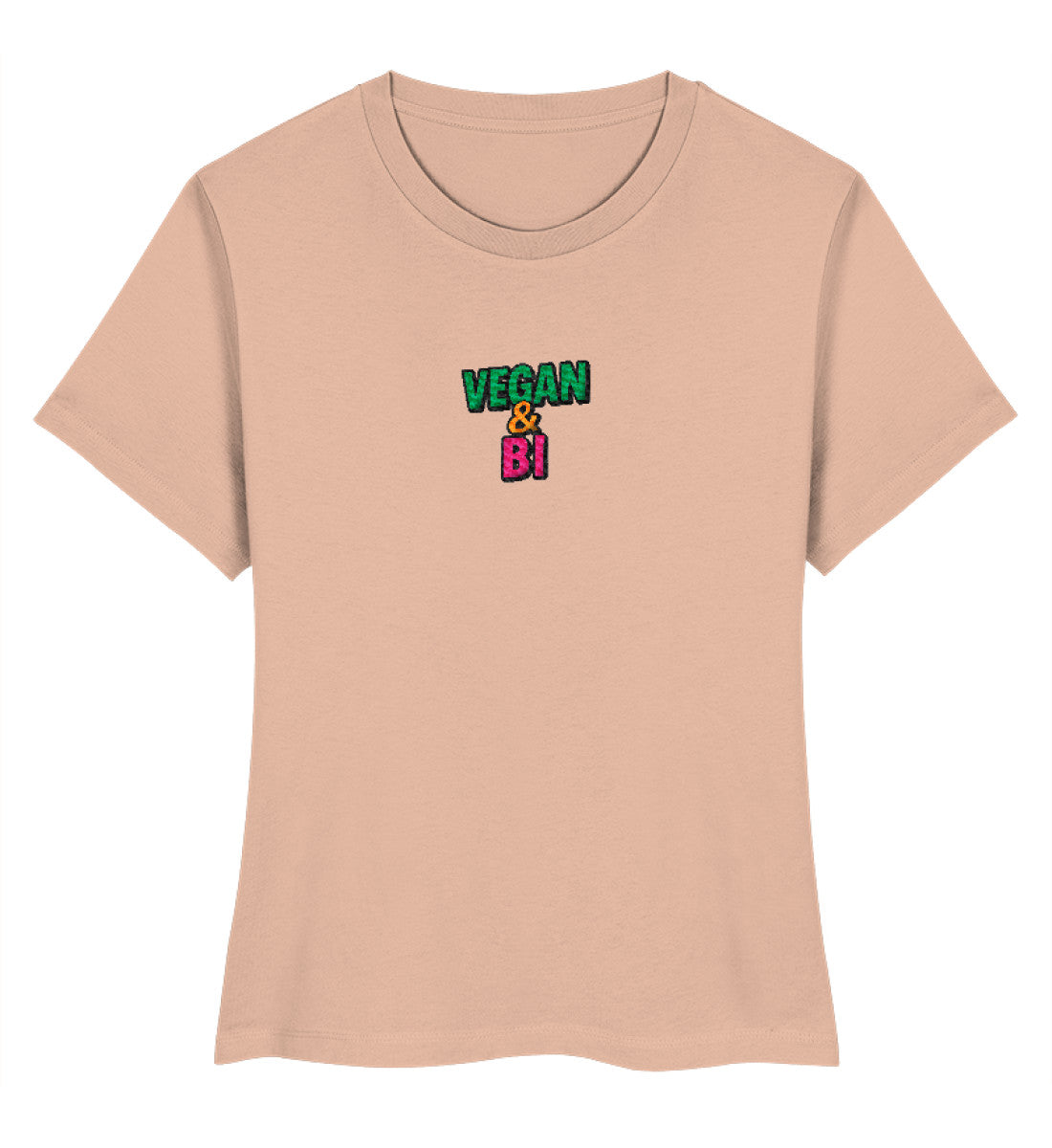 Fraiche Peche Short-Fit T-Shirt Embroidery – Vegan & Bi - Vegayn
