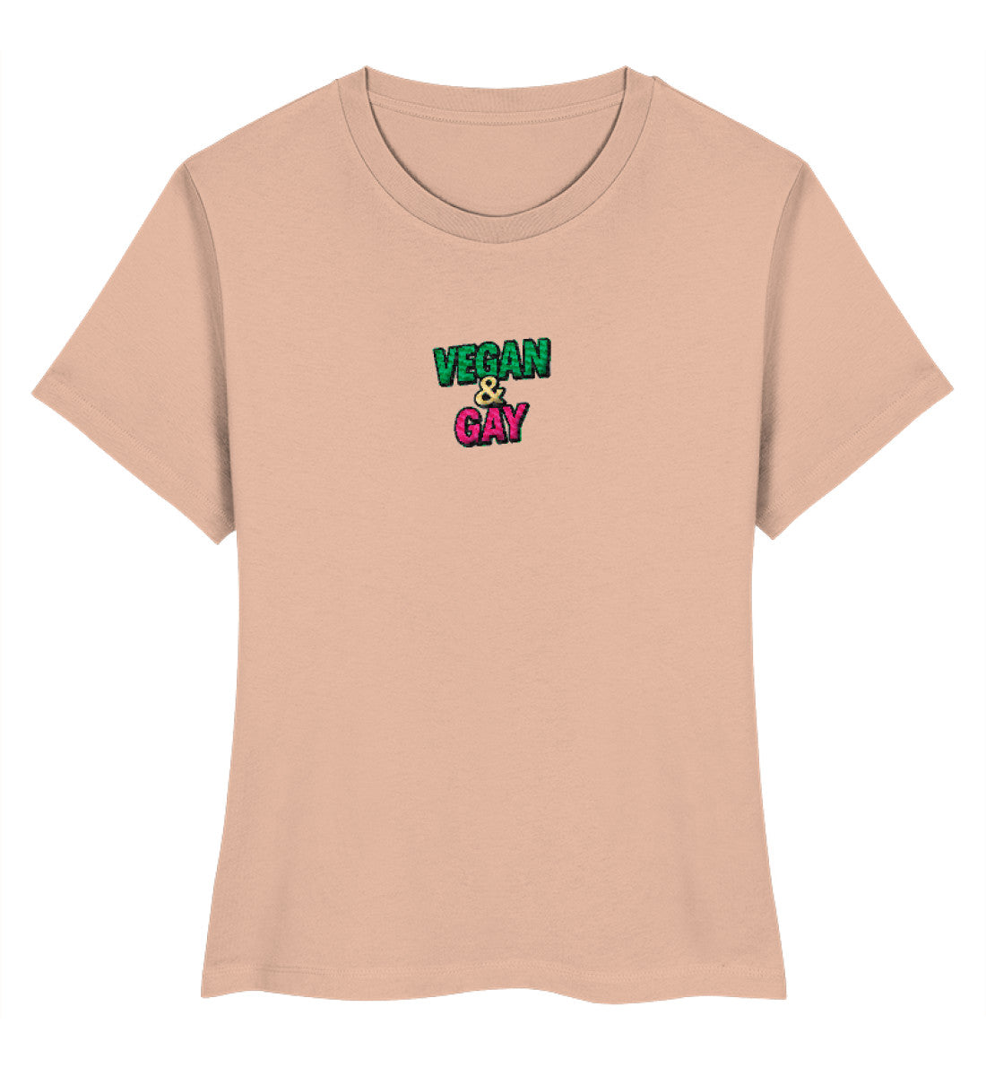 Fraiche Peche Short-Fit T-Shirt Embroidery – Vegan & Gay - Vegayn