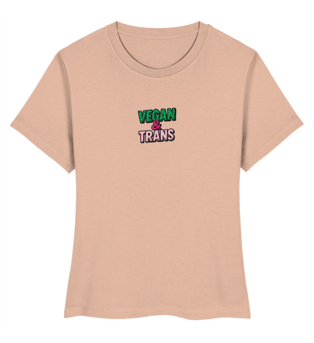 Fraiche Peche Short-Fit T-Shirt Embroidery – Vegan & Trans - Vegayn