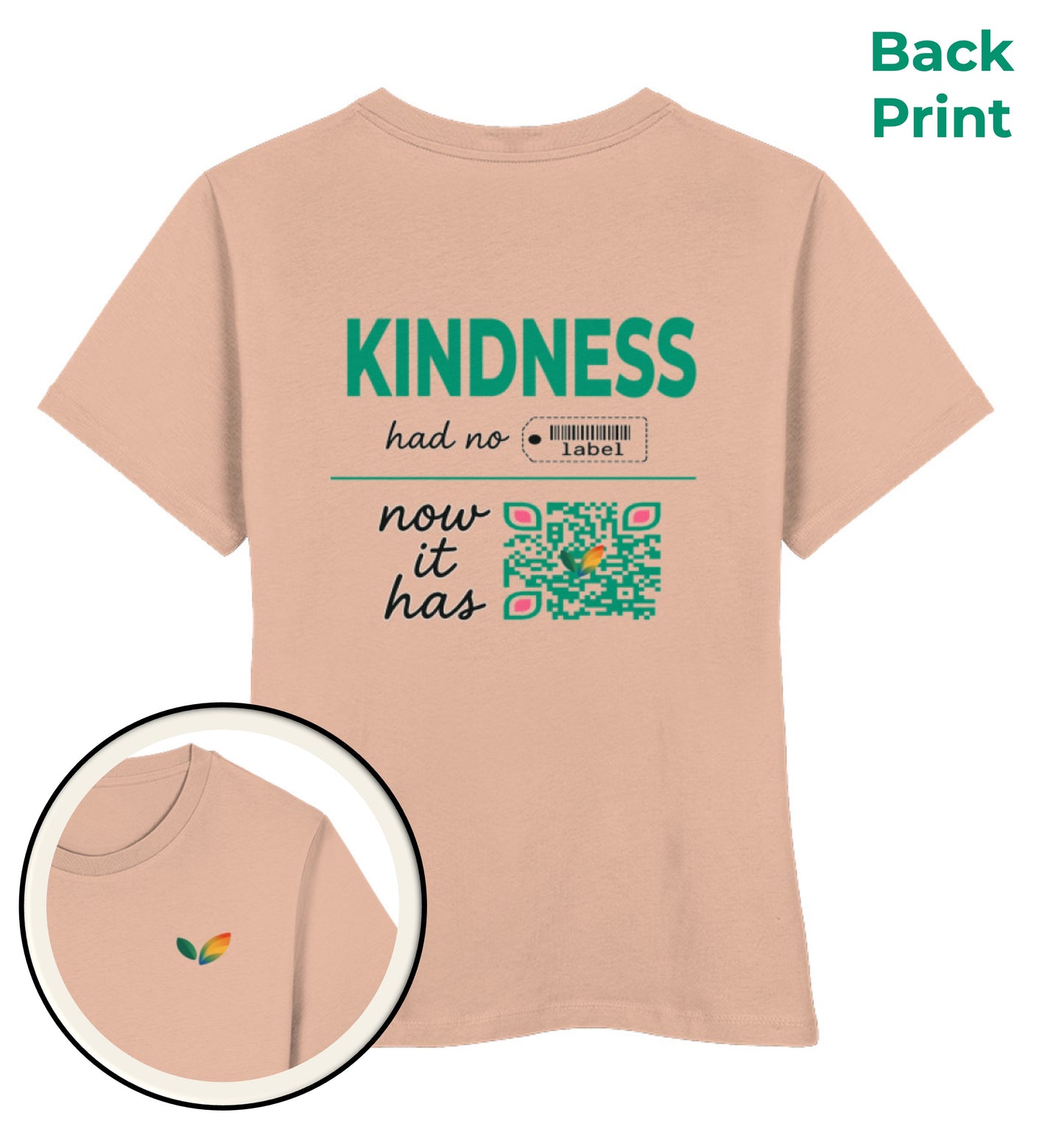 Fraiche Peche Short-Fit T-Shirt – Kindness had no label. Now it has - Vegayn