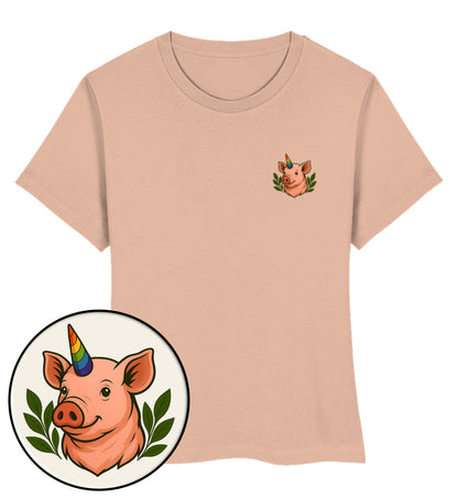 Fraiche Peche Short-Fit T-Shirt – Pig Queercorn - Vegayn