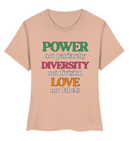 Fraiche Peche Short-Fit T-Shirt – Power, not patriarchy – Diversity, not division – Love, not labels - Vegayn