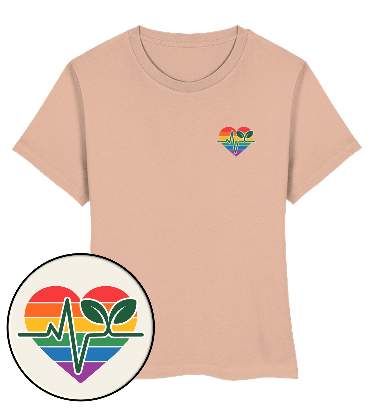 Fraiche Peche Short-Fit T-Shirt – Queer-Vegan ECG - Vegayn