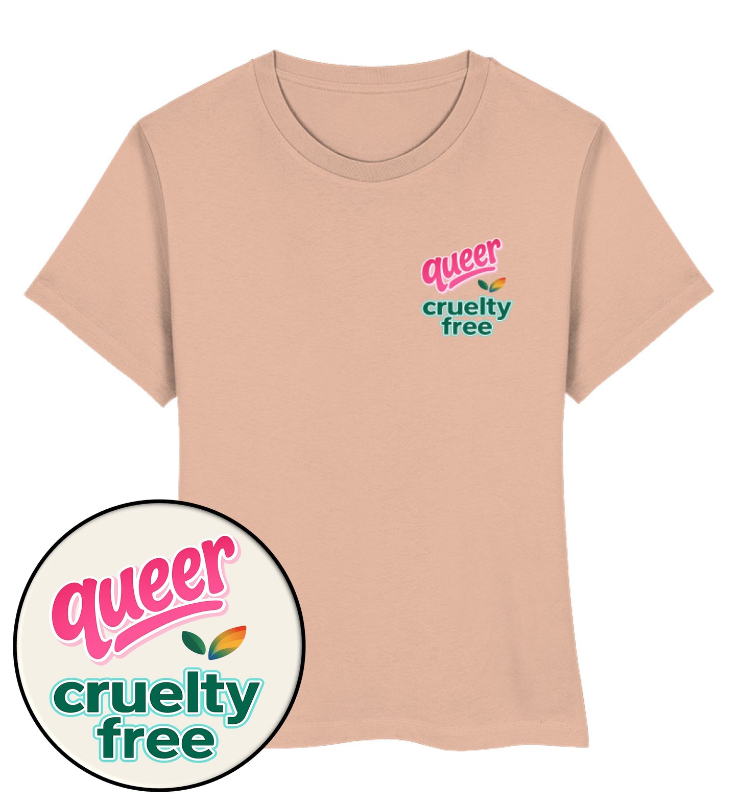 Fraiche Peche Short-Fit T-Shirt – Queer & cruelty-free - Vegayn