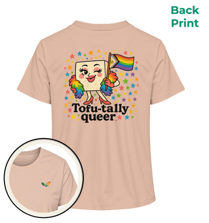 Fraiche Peche Short-Fit T-Shirt – Tofu-tally queer with boa - Vegayn
