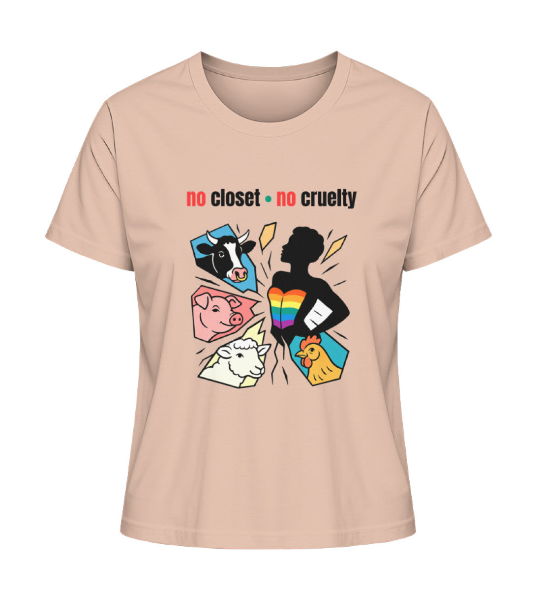 Fraiche Peche Short-Fit T-Shirt – no closet • no cruelty - Vegayn