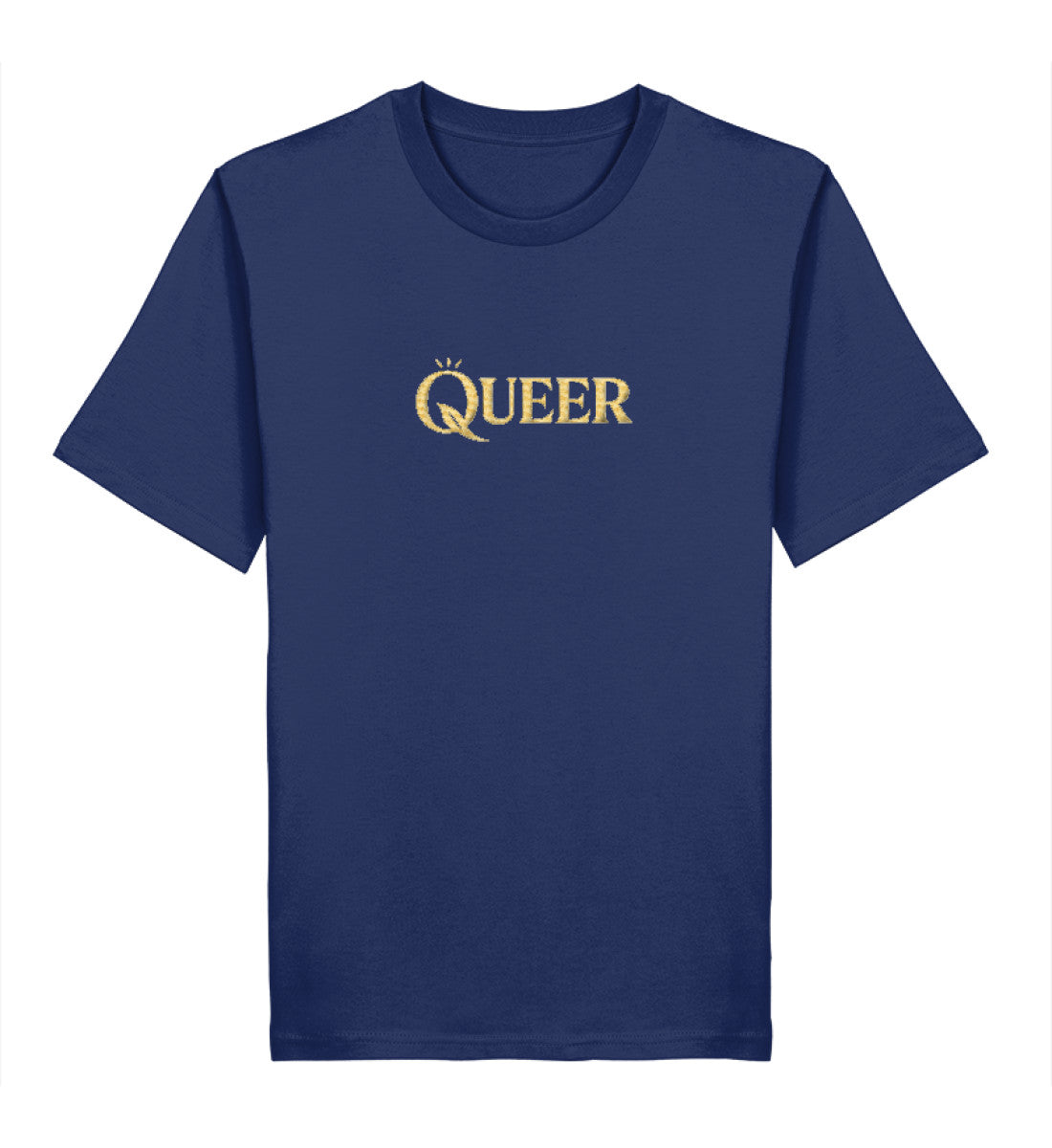 French Navy Classic T-Shirt Embroidery – Queer - Vegayn