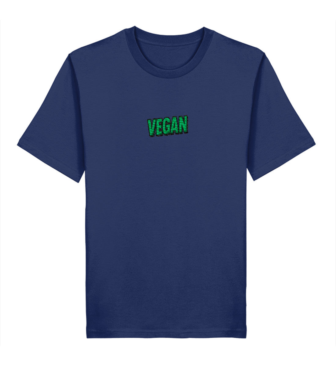 French Navy Classic T-Shirt Embroidery – Vegan - Vegayn