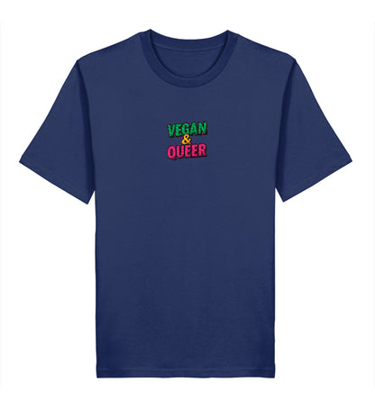 French Navy Classic T-Shirt Embroidery – Vegan & Queer - Vegayn