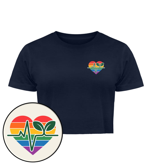French Navy Cropped T-Shirt – Queer-Vegan ECG - Vegayn