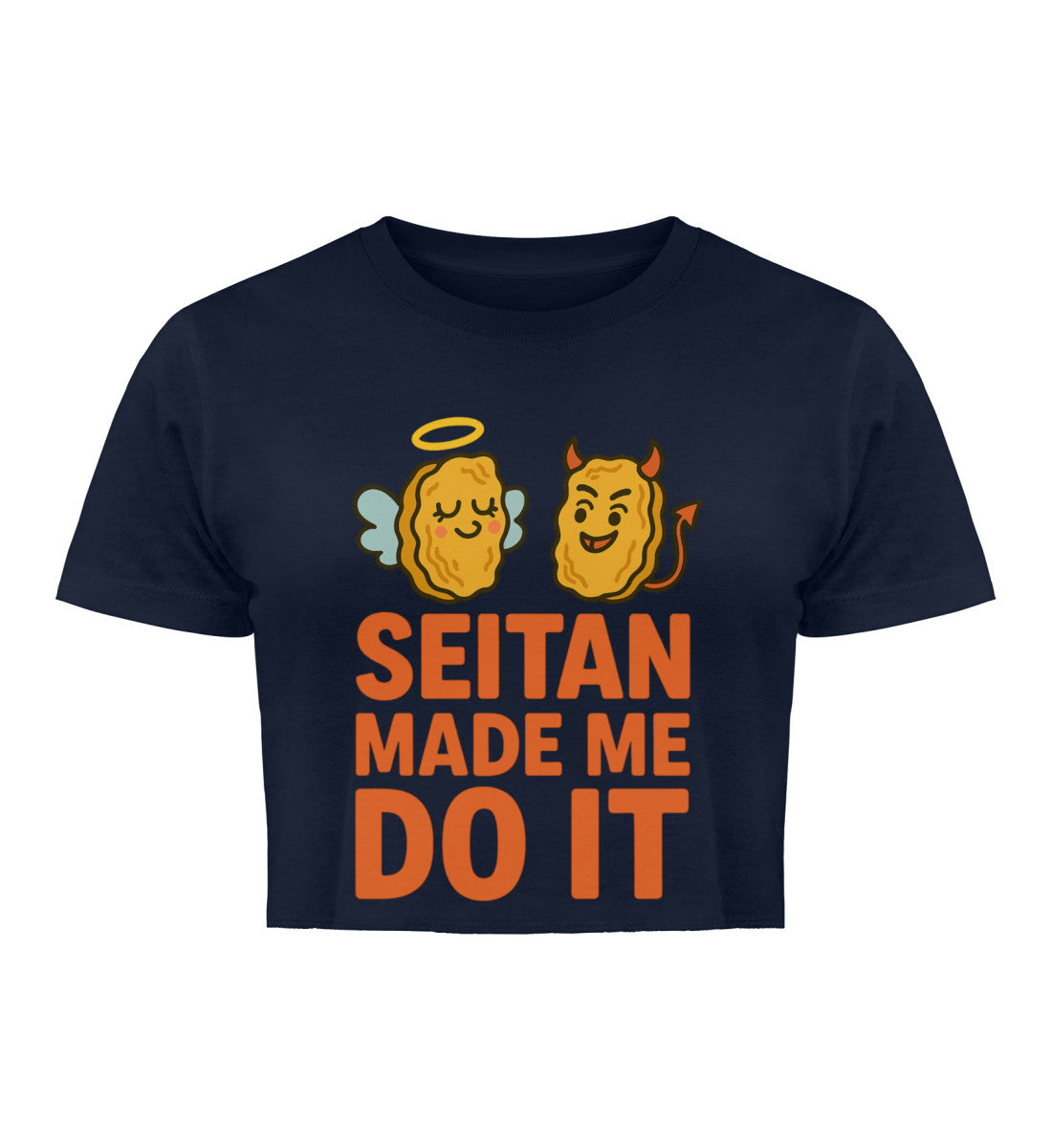 French Navy Cropped T-Shirt – Seitan made me do it - Vegayn