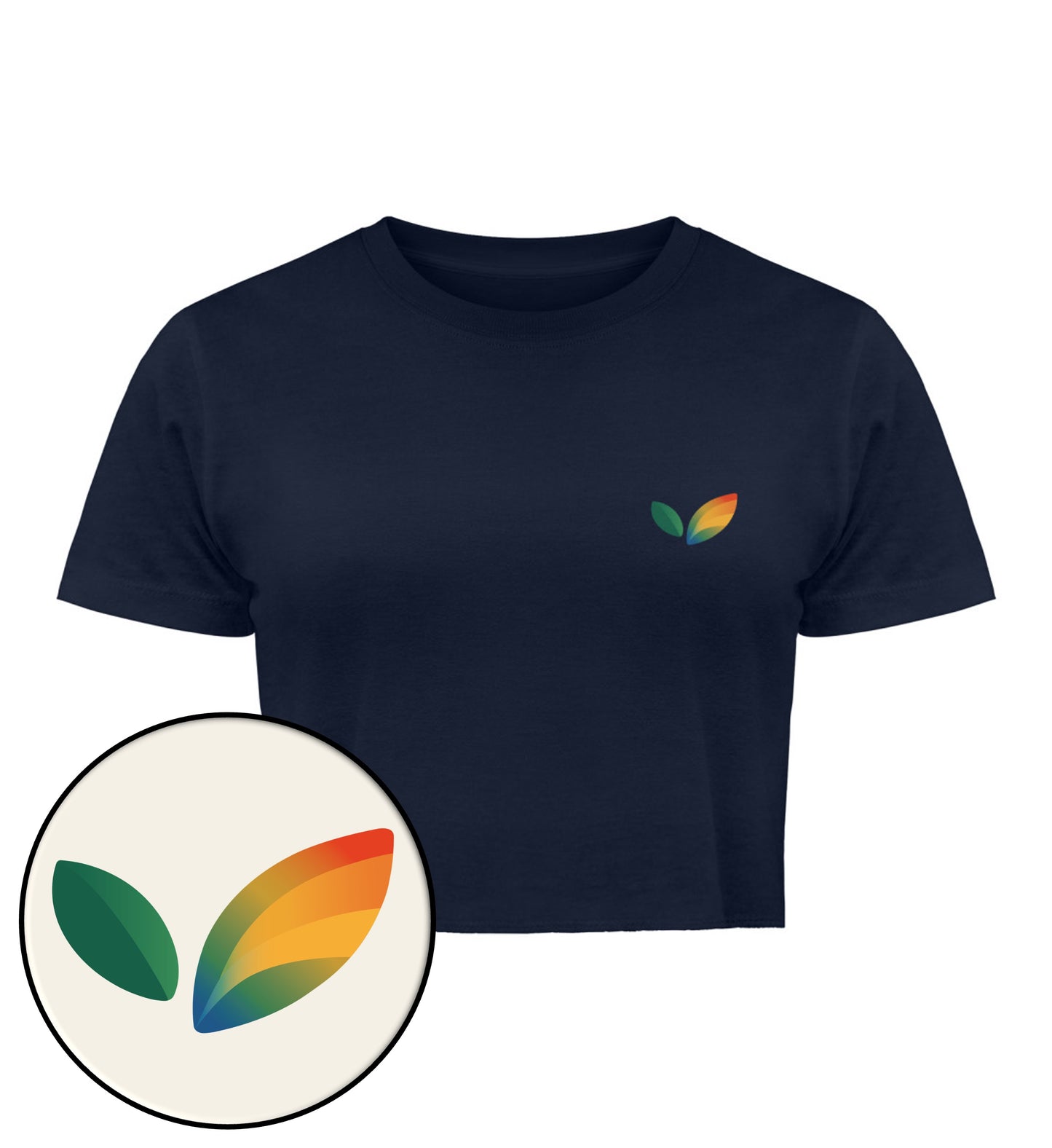 French Navy Cropped T-Shirt – Vegayn Queer Little Leaf