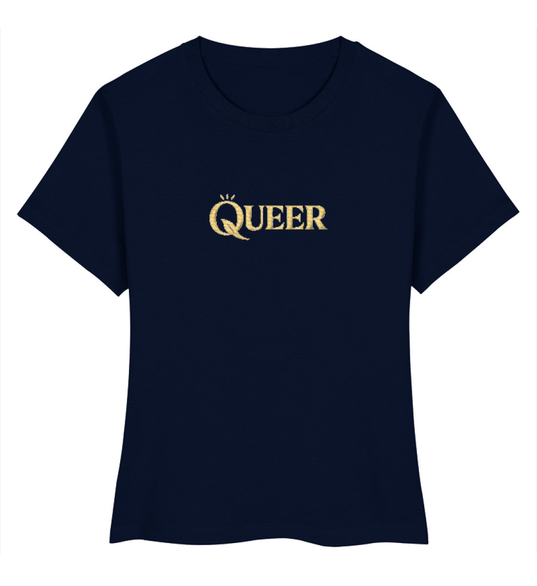 French Navy Short-Fit T-Shirt Embroidery – Queer - Vegayn