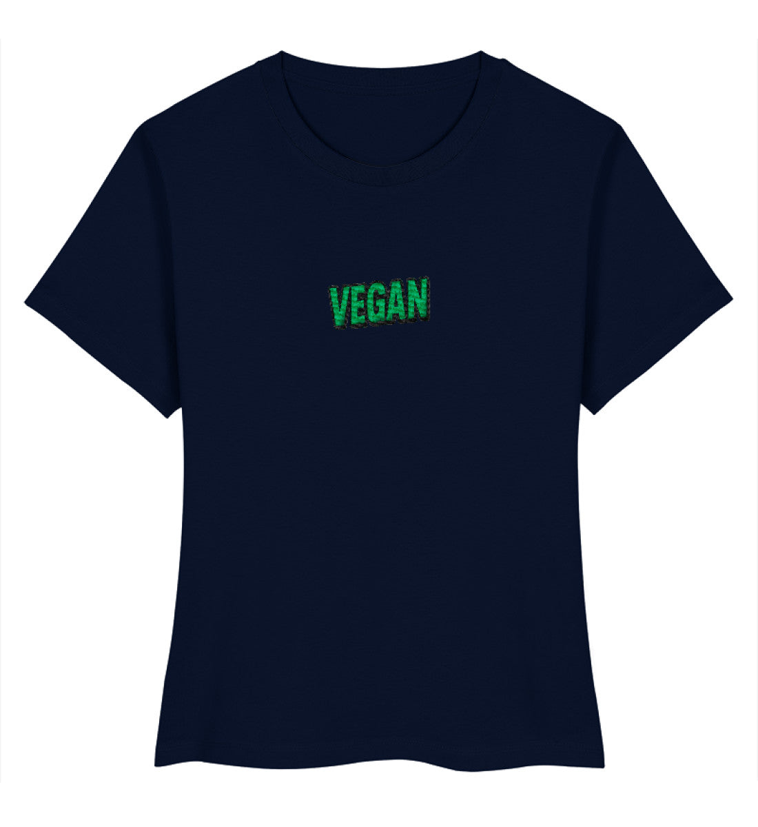 French Navy Short-Fit T-Shirt Embroidery – Vegan - Vegayn