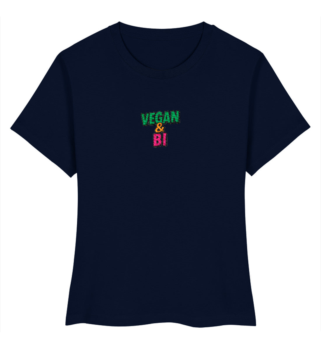 French Navy Short-Fit T-Shirt Embroidery – Vegan & Bi - Vegayn