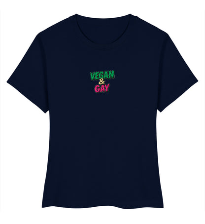 French Navy Short-Fit T-Shirt Embroidery – Vegan & Gay - Vegayn