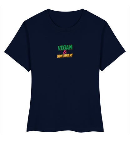 French Navy Short-Fit T-Shirt Embroidery – Vegan & Non-Binary - Vegayn