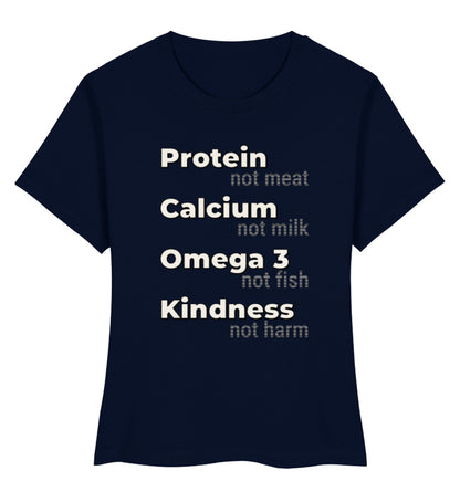 French Navy Short-Fit T-Shirt – Protein, not meat... - Vegayn