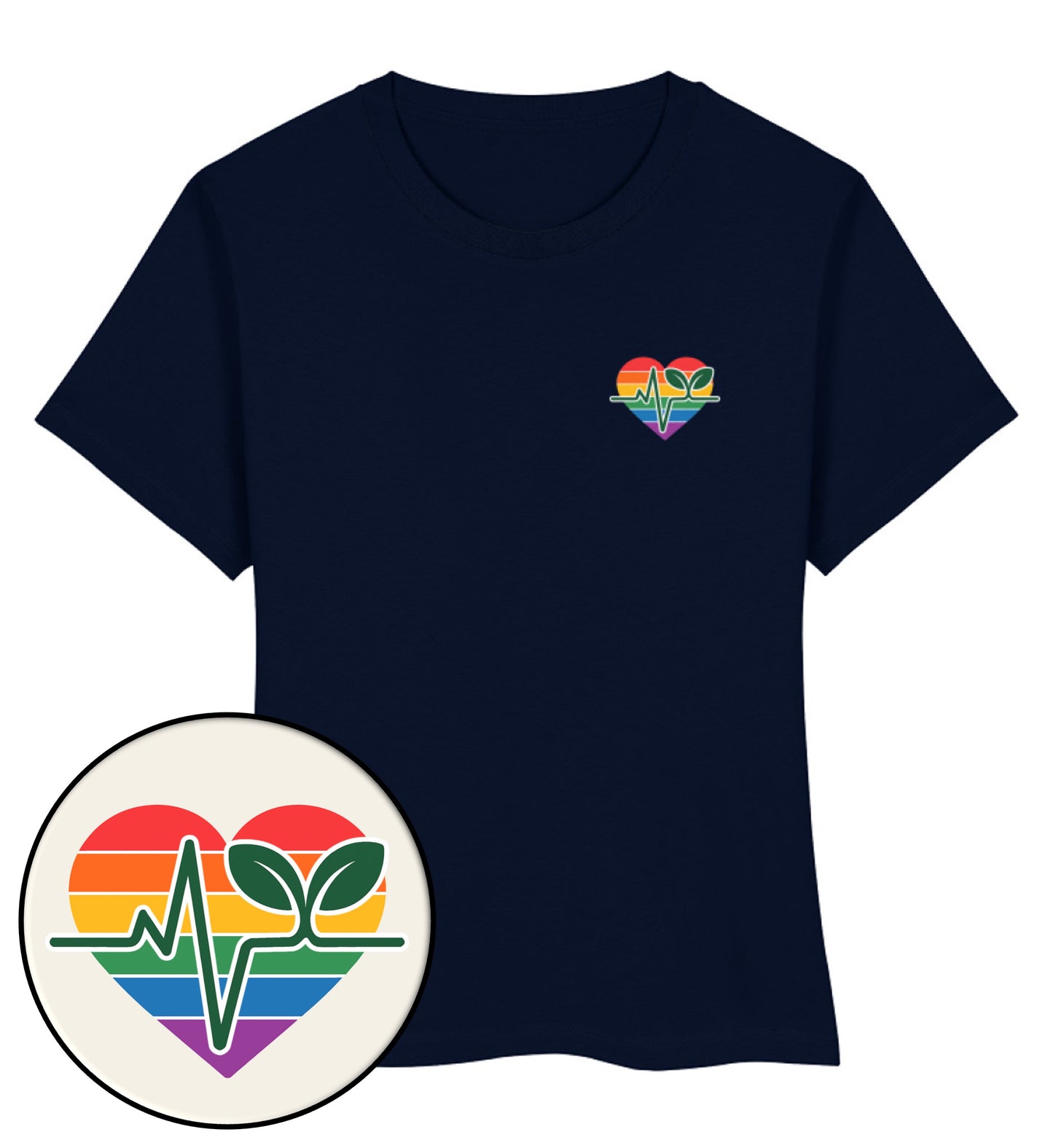 French Navy Short-Fit T-Shirt – Queer-Vegan ECG - Vegayn