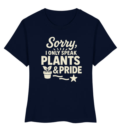 French Navy Short-Fit T-Shirt – Sorry, I only speak Plants & Pride - Vegayn
