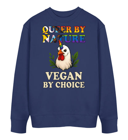 French Navy Sweatshirt Chicken Queercorn – Queer by nature, Vegan by choice - Vegayn
