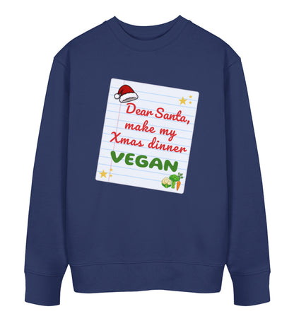 French Navy Sweatshirt Christmas – Dear Santa, make my Xmas dinner Vegan - Vegayn