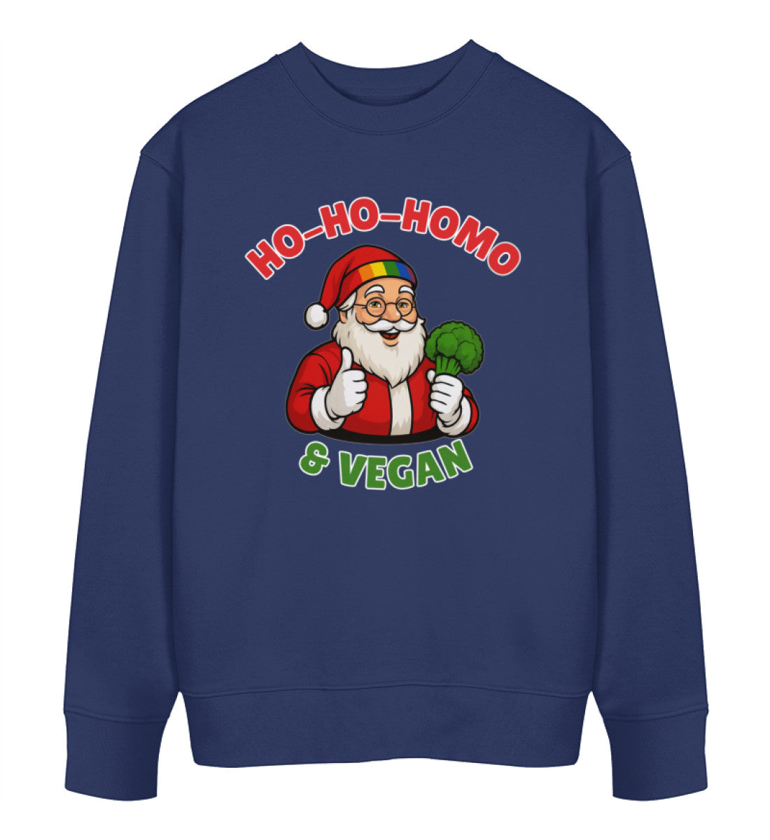 French Navy Sweatshirt Christmas – Ho-Ho-Homo & Vegan - Vegayn