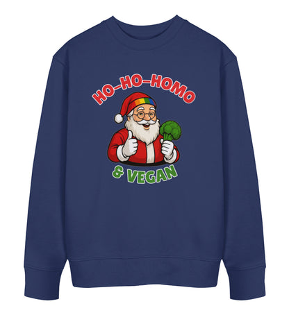 French Navy Sweatshirt Christmas – Ho-Ho-Homo & Vegan - Vegayn