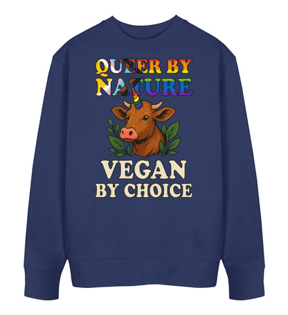 French Navy Sweatshirt Cow Queercorn – Queer by nature, Vegan by choice - Vegayn