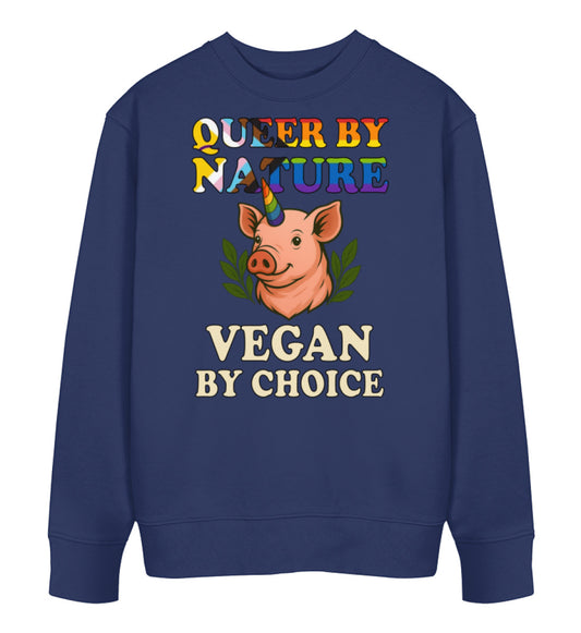 French Navy Sweatshirt Pig Queercorn – Queer by nature, Vegan by choice - Vegayn