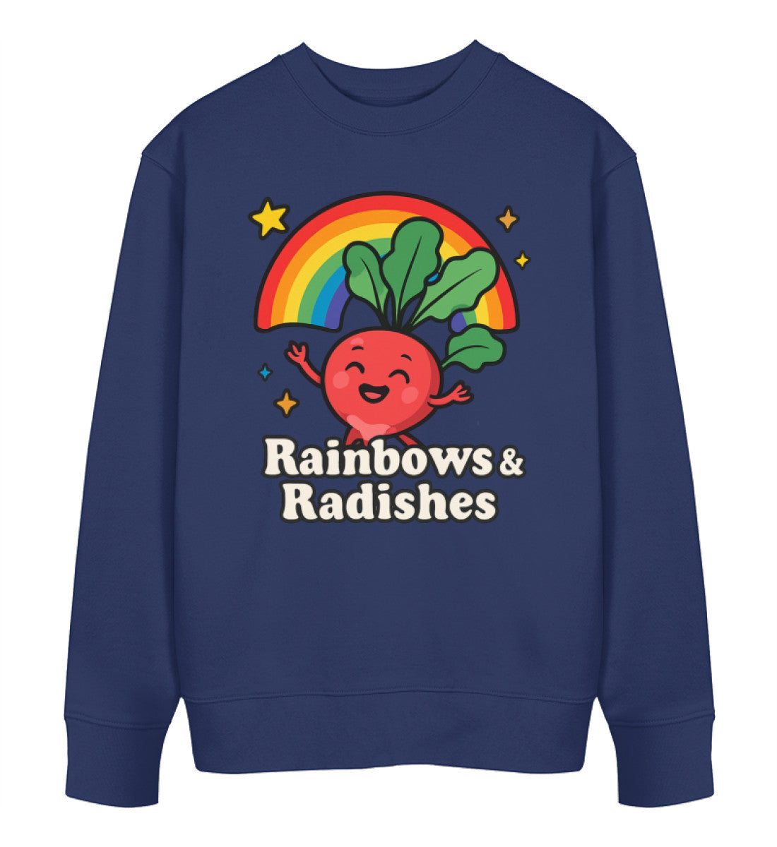 French Navy Sweatshirt – Rainbows & Radishes - Vegayn
